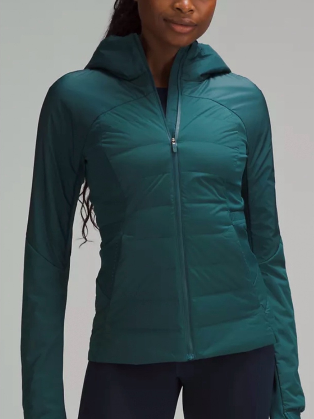 lululemon athletica Teal Hooded Puffer Jacket